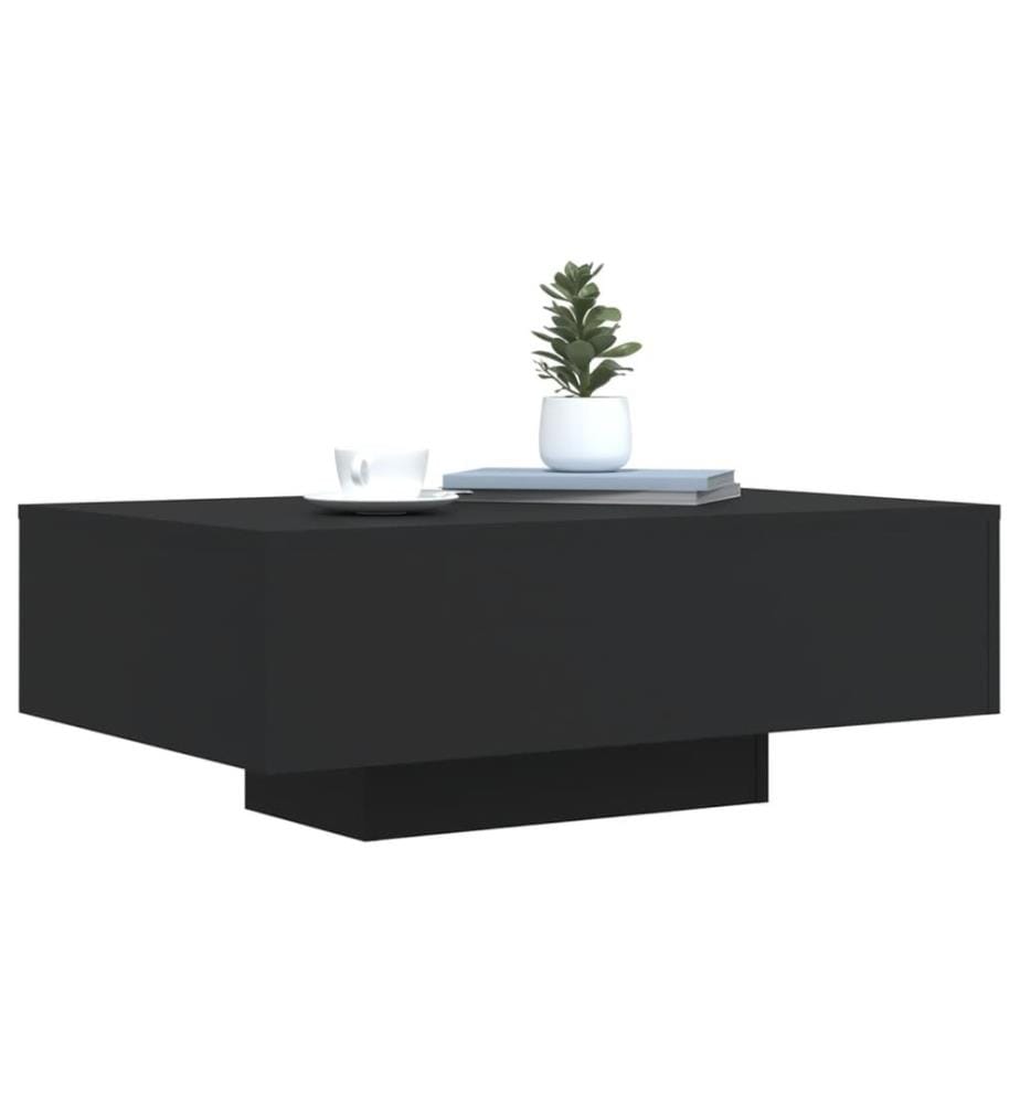 Couchtisch mit LED-Leuchten Schwarz 85x55x31 cm