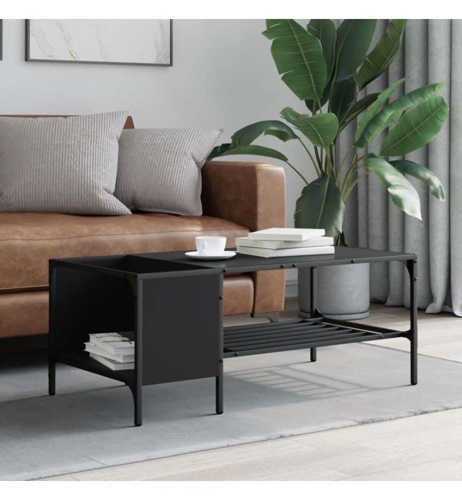 Couchtisch mit Regal Schwarz 100x51x40 cm Holzwerkstoff