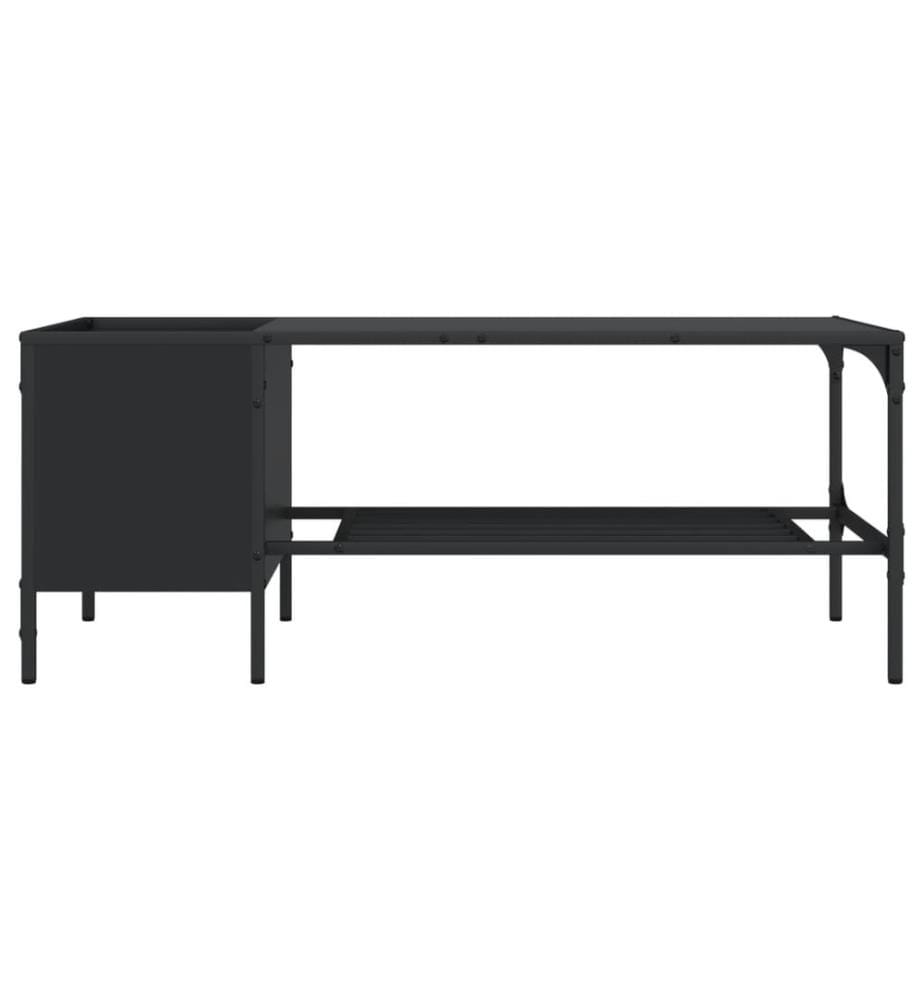 Couchtisch mit Regal Schwarz 100x51x40 cm Holzwerkstoff
