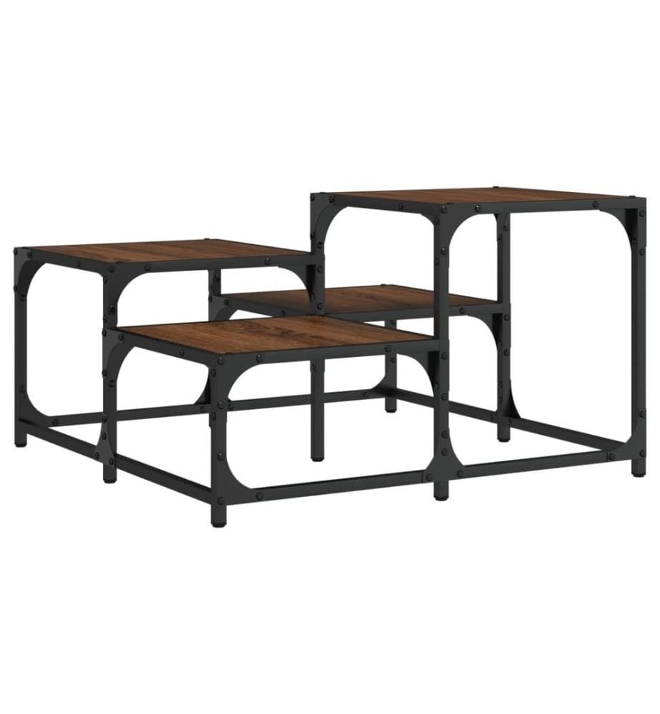 Couchtisch Braun Eichen-Optik 68x68x40 cm Holzwerkstoff