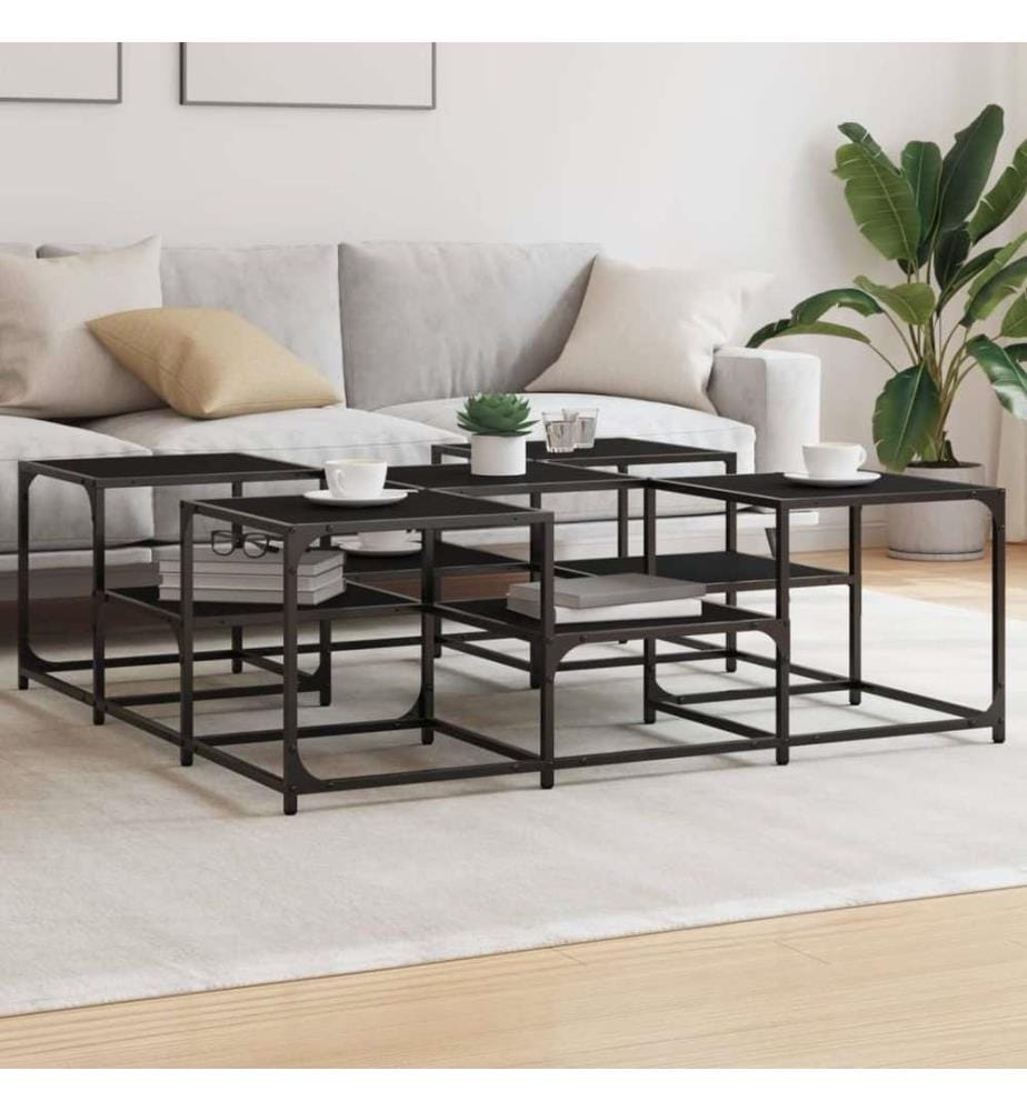 Couchtisch Schwarz 121x121x40 cm Holzwerkstoff