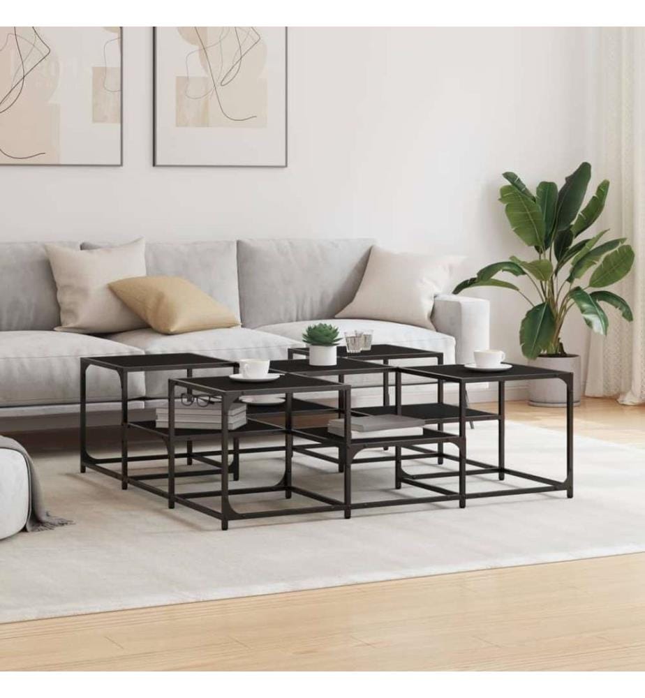 Couchtisch Schwarz 121x121x40 cm Holzwerkstoff