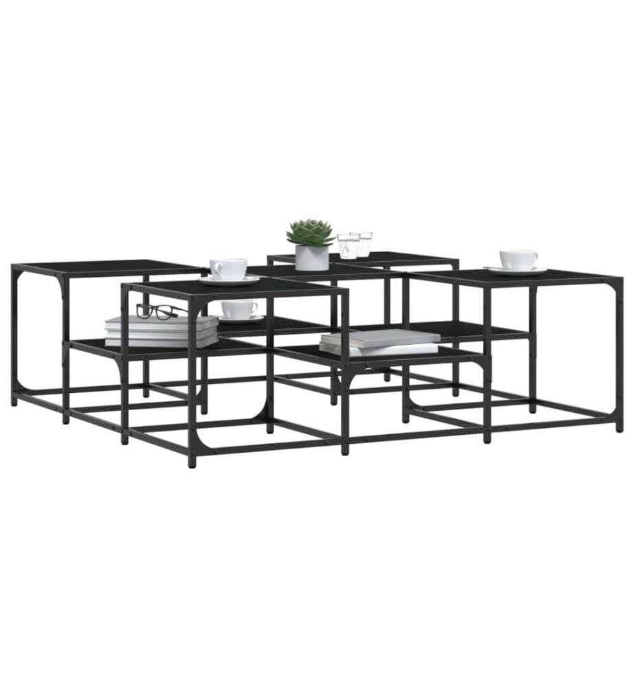 Couchtisch Schwarz 121x121x40 cm Holzwerkstoff