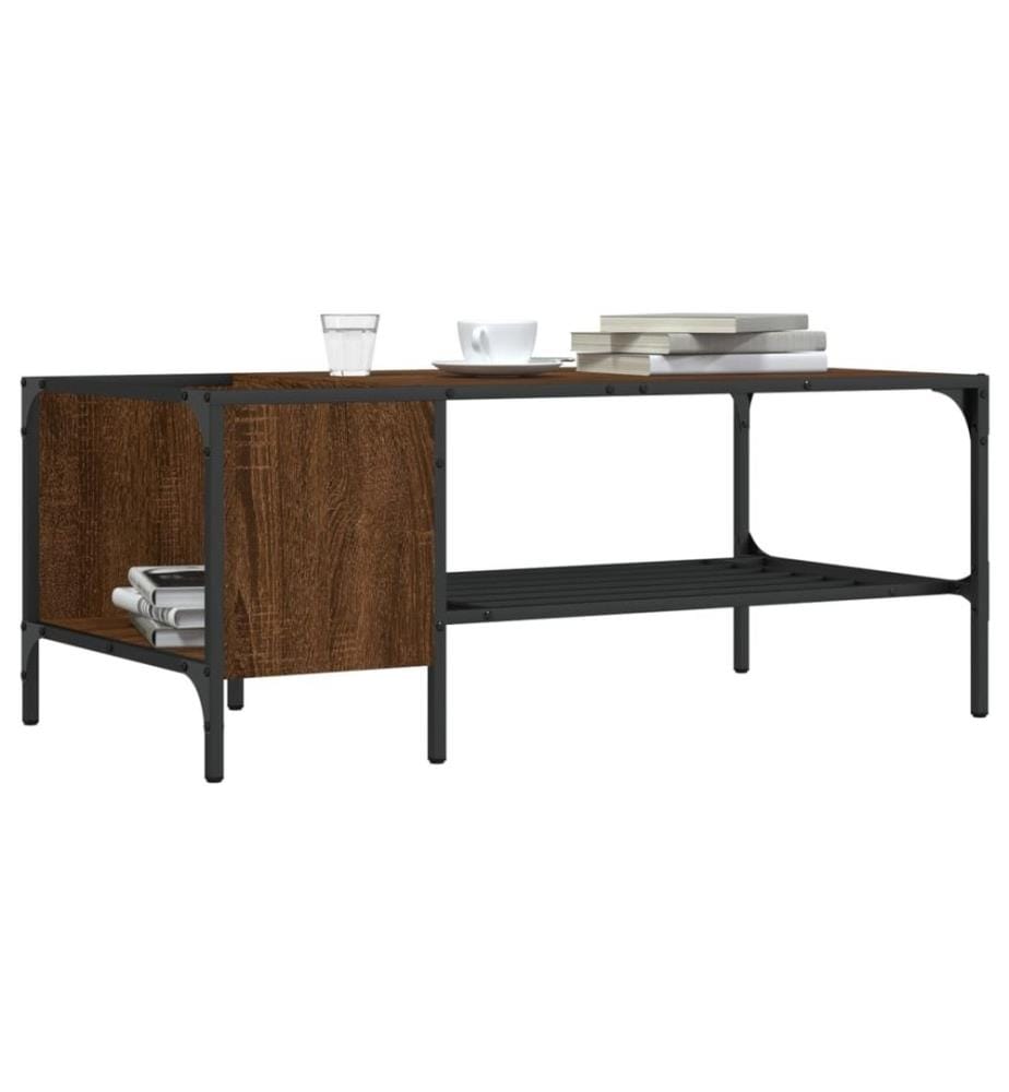 Couchtisch mit Regal Braun Eichen-Optik 100x51x40 cm