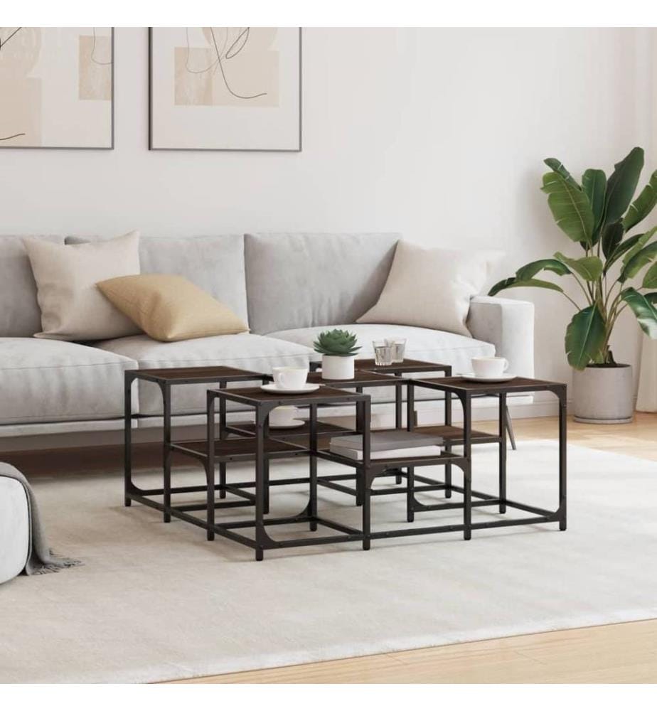 Couchtisch Braun Eichen-Optik 91x91x40 cm Holzwerkstoff