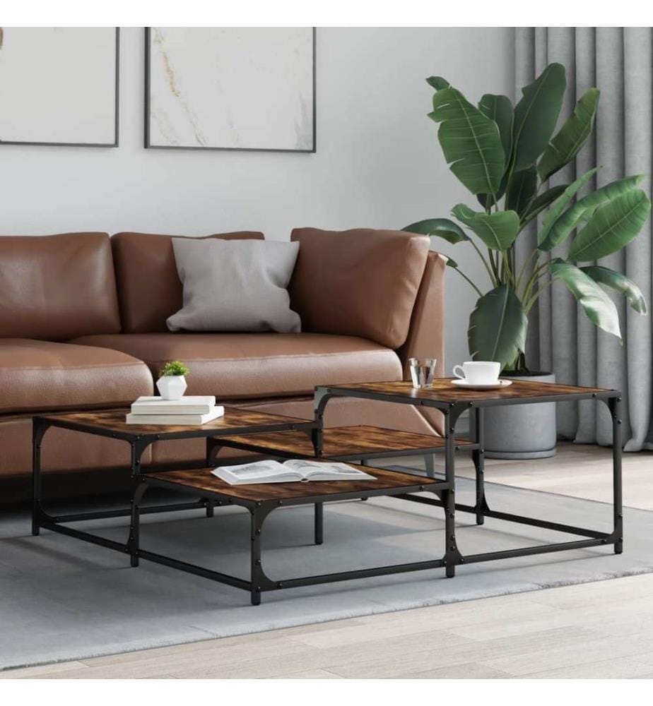 Couchtisch Räuchereiche 107x107x40 cm Holzwerkstoff