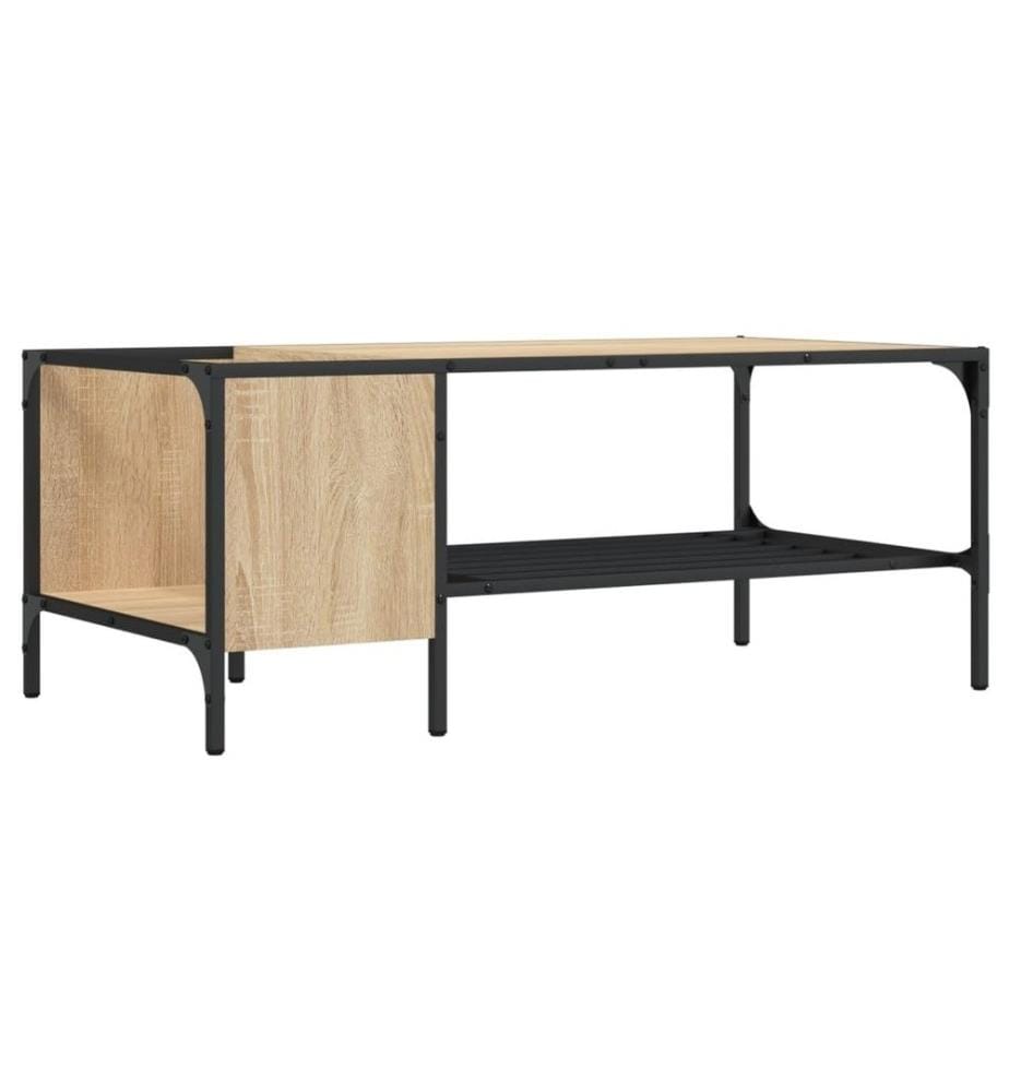 Couchtisch mit Regal Sonoma-Eiche 100x51x40 cm Holzwerkstoff
