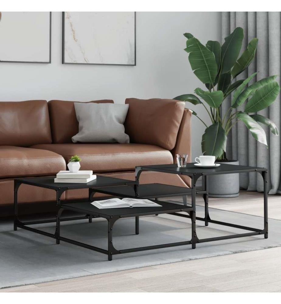 Couchtisch Schwarz 107x107x40 cm Holzwerkstoff