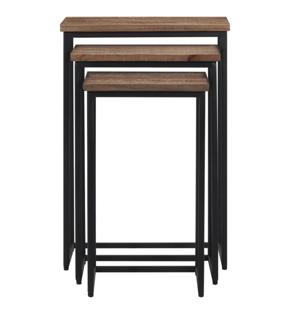 Satztische 3 Stk. Massivholz Teak