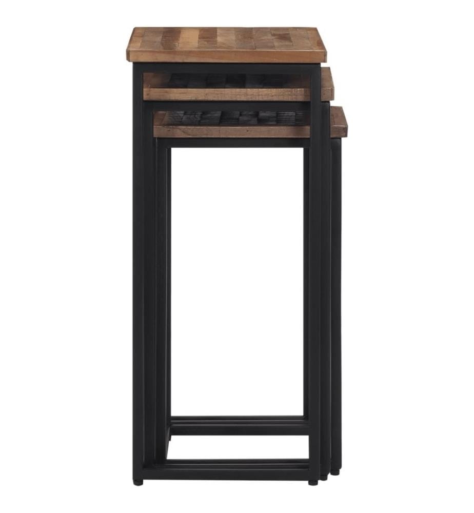 Satztische 3 Stk. Massivholz Teak