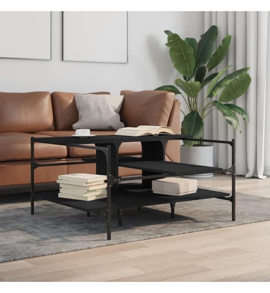 Couchtisch Schwarz 100x100x48,5 cm Holzwerkstoff