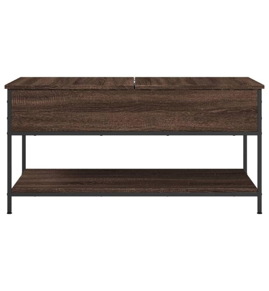 Couchtisch Braun Eichen-Optik 100x50x50 cm Holzwerkstoff Metall