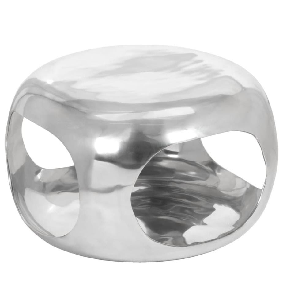 Table basse aluminium 50x50x30 cm argenté
