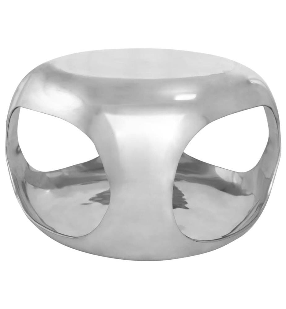 Table basse aluminium 50x50x30 cm argenté