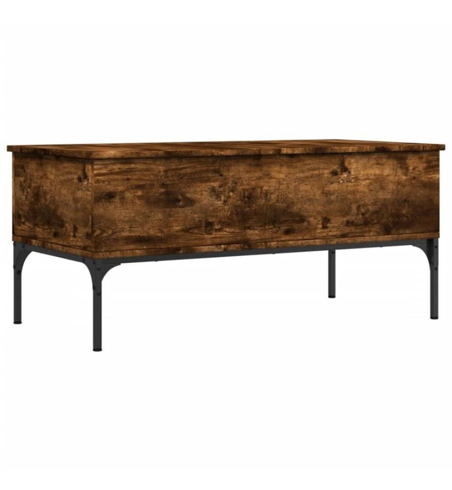 Couchtisch Räuchereiche 100x50x45 cm Holzwerkstoff und Metall