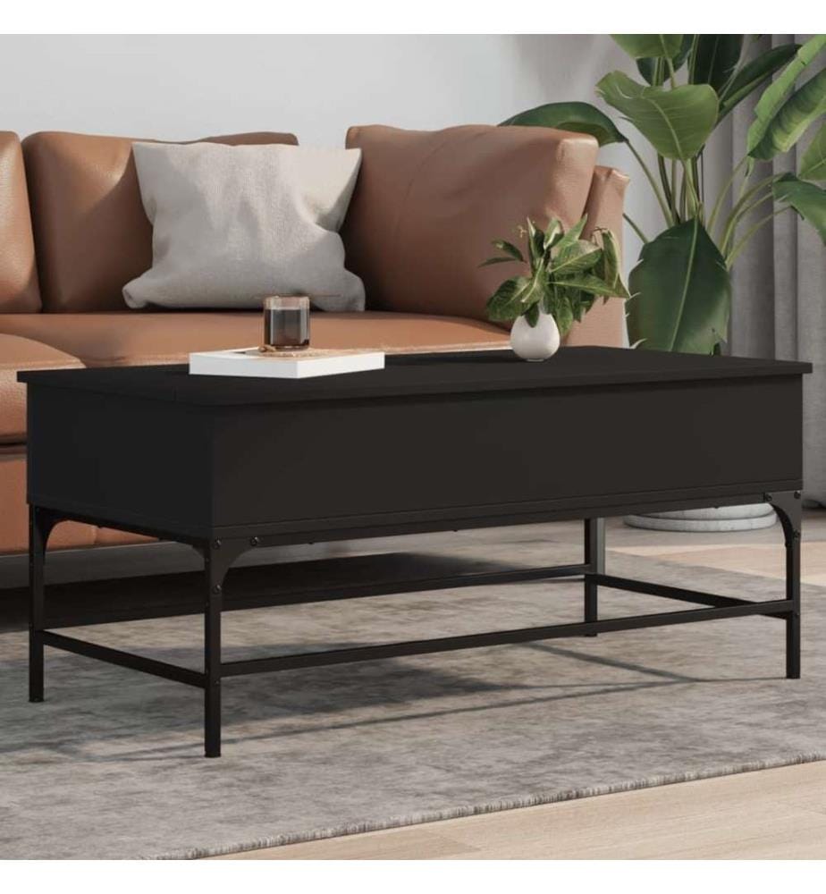 Couchtisch Schwarz 100x50x45 cm Holzwerkstoff und Metall