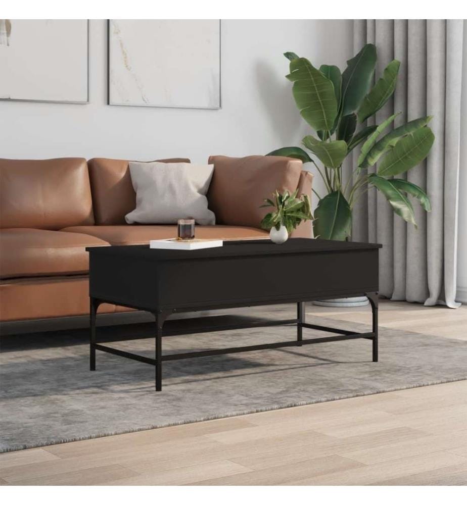 Couchtisch Schwarz 100x50x45 cm Holzwerkstoff und Metall