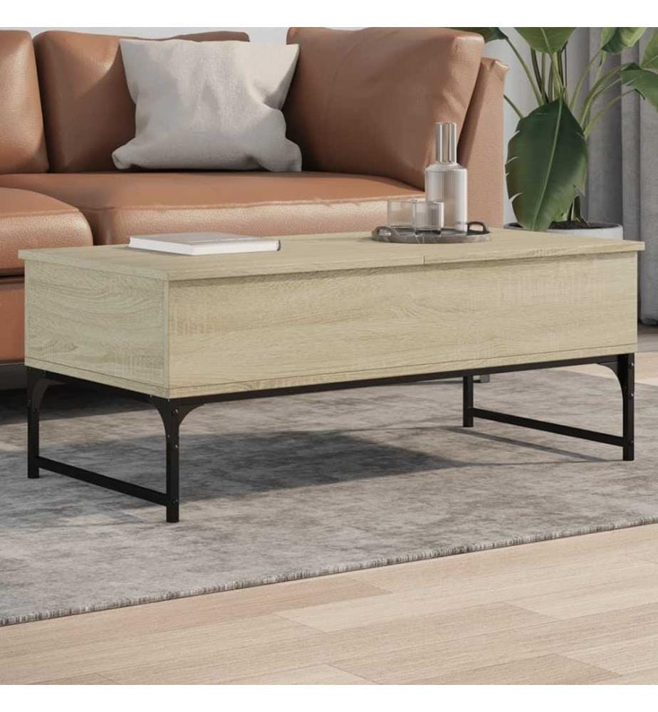 Couchtisch Sonoma-Eiche 100x50x40 cm Holzwerkstoff und Metall