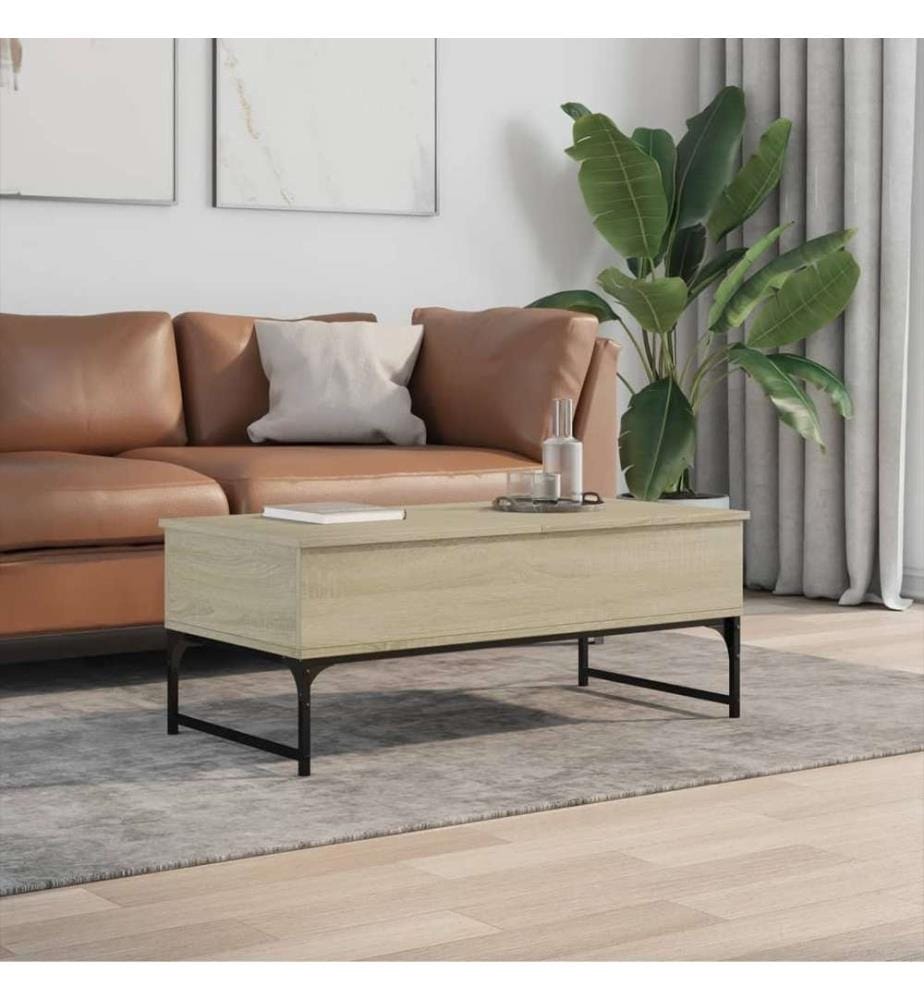 Couchtisch Sonoma-Eiche 100x50x40 cm Holzwerkstoff und Metall