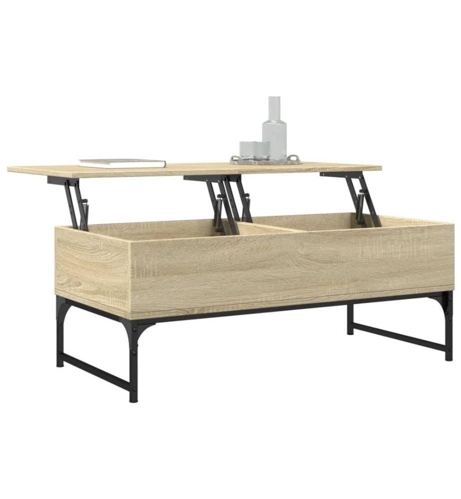 Couchtisch Sonoma-Eiche 100x50x40 cm Holzwerkstoff und Metall