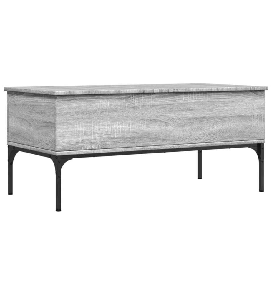 Couchtisch Grau Sonoma 100x50x45 cm Holzwerkstoff und Metall
