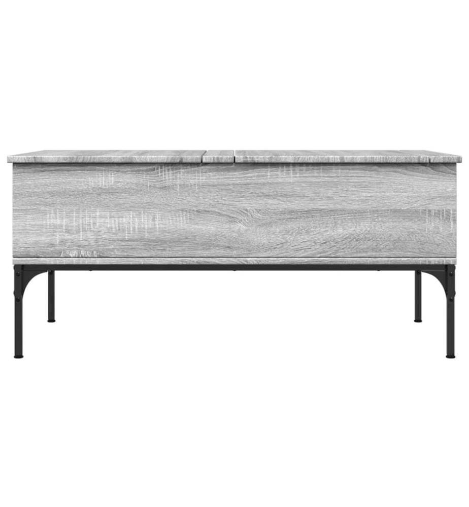 Couchtisch Grau Sonoma 100x50x45 cm Holzwerkstoff und Metall