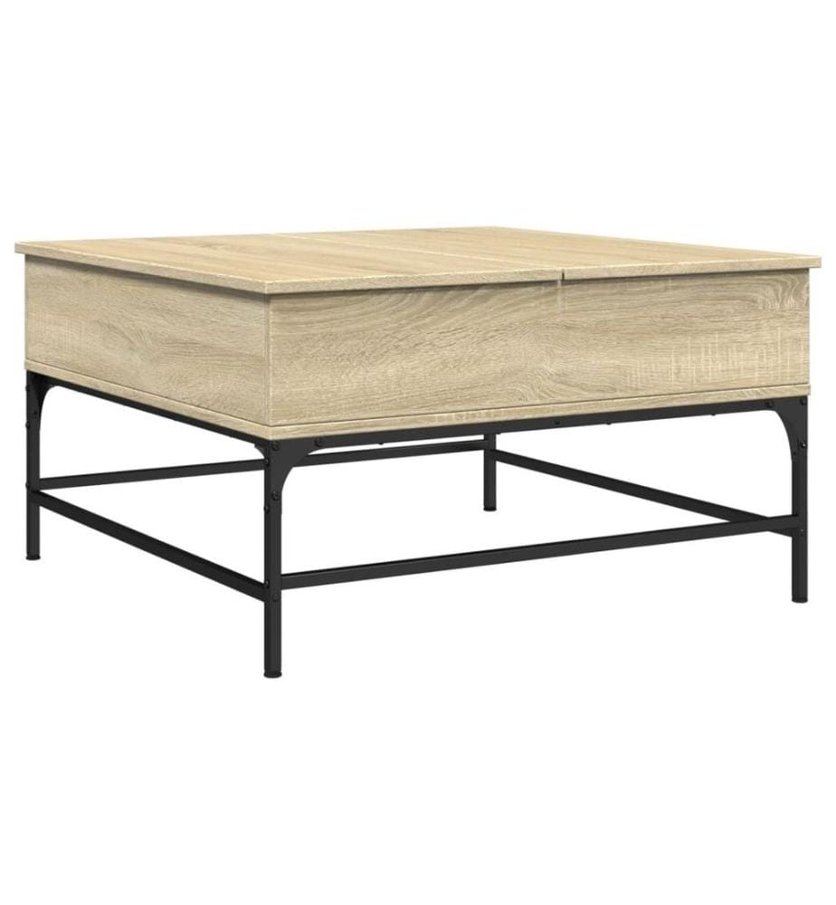 Couchtisch Sonoma-Eiche 80x80x45 cm Holzwerkstoff und Metall