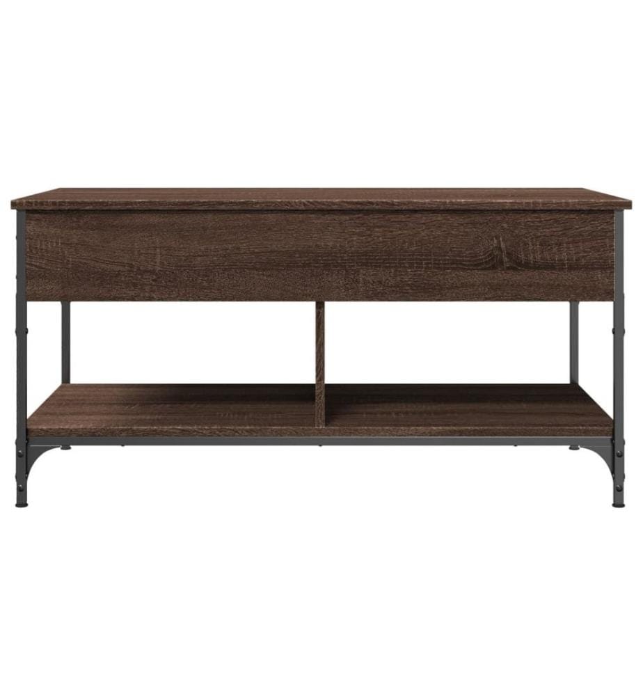 Couchtisch Braun Eichen-Optik 100x50x50 cm Holzwerkstoff Metall