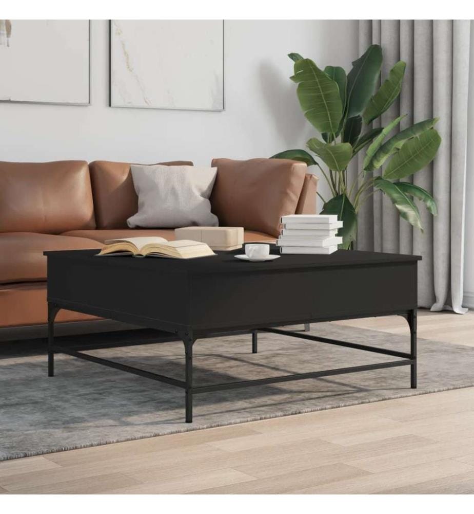 Couchtisch Schwarz 95x95x45 cm Holzwerkstoff und Metall
