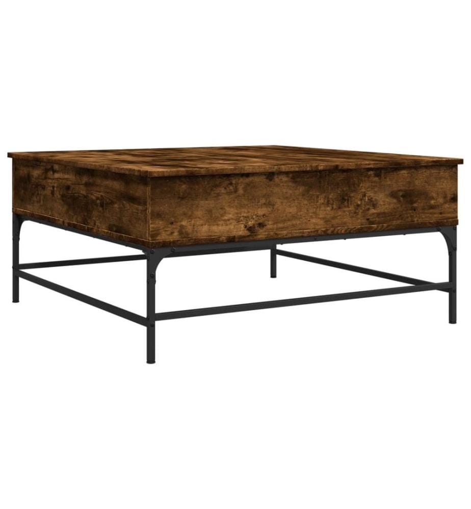 Couchtisch Räuchereiche 95x95x45 cm Holzwerkstoff und Metall