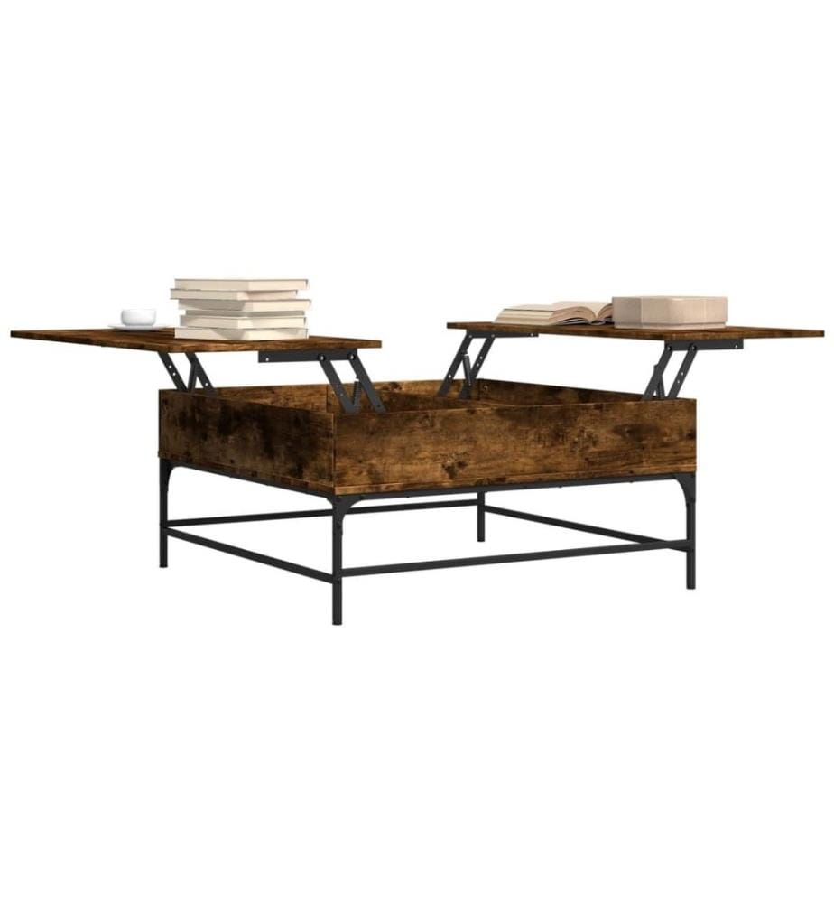 Couchtisch Räuchereiche 95x95x45 cm Holzwerkstoff und Metall