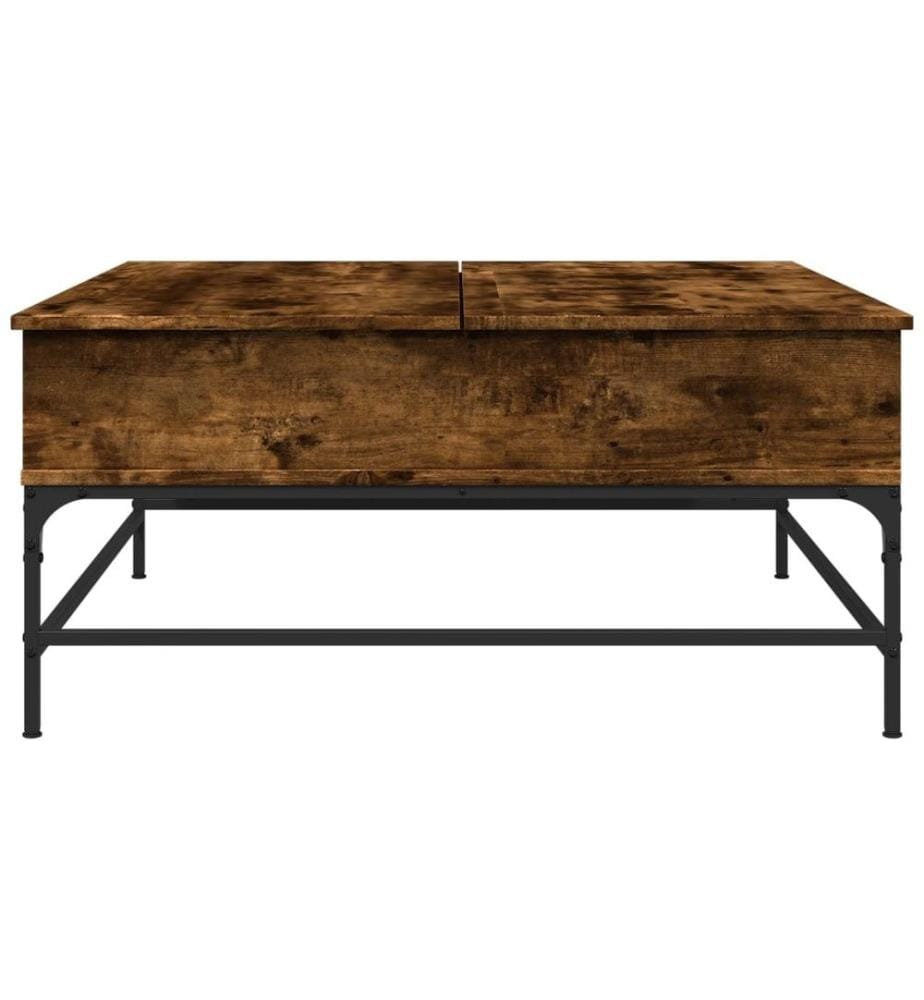 Couchtisch Räuchereiche 95x95x45 cm Holzwerkstoff und Metall