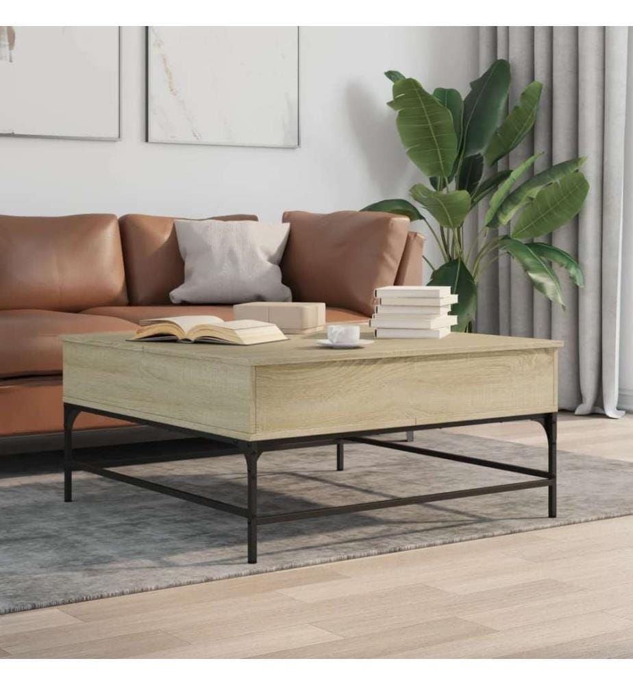 Couchtisch Sonoma-Eiche 95x95x45 cm Holzwerkstoff und Metall