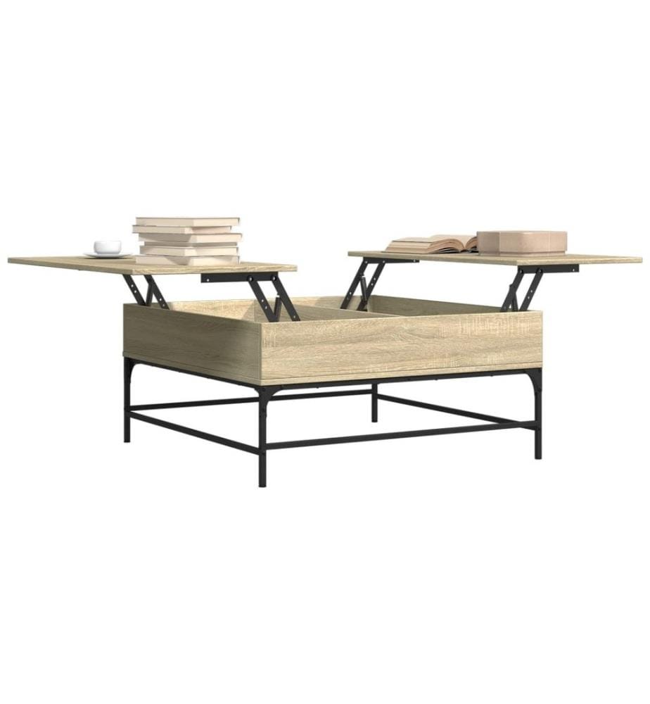 Couchtisch Sonoma-Eiche 95x95x45 cm Holzwerkstoff und Metall