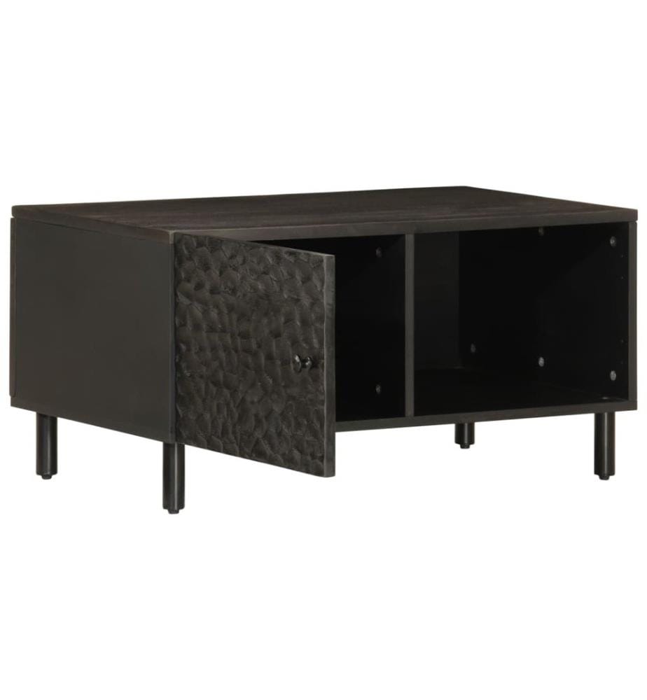 Couchtisch Schwarz 80x50x40 cm Massivholz Mango