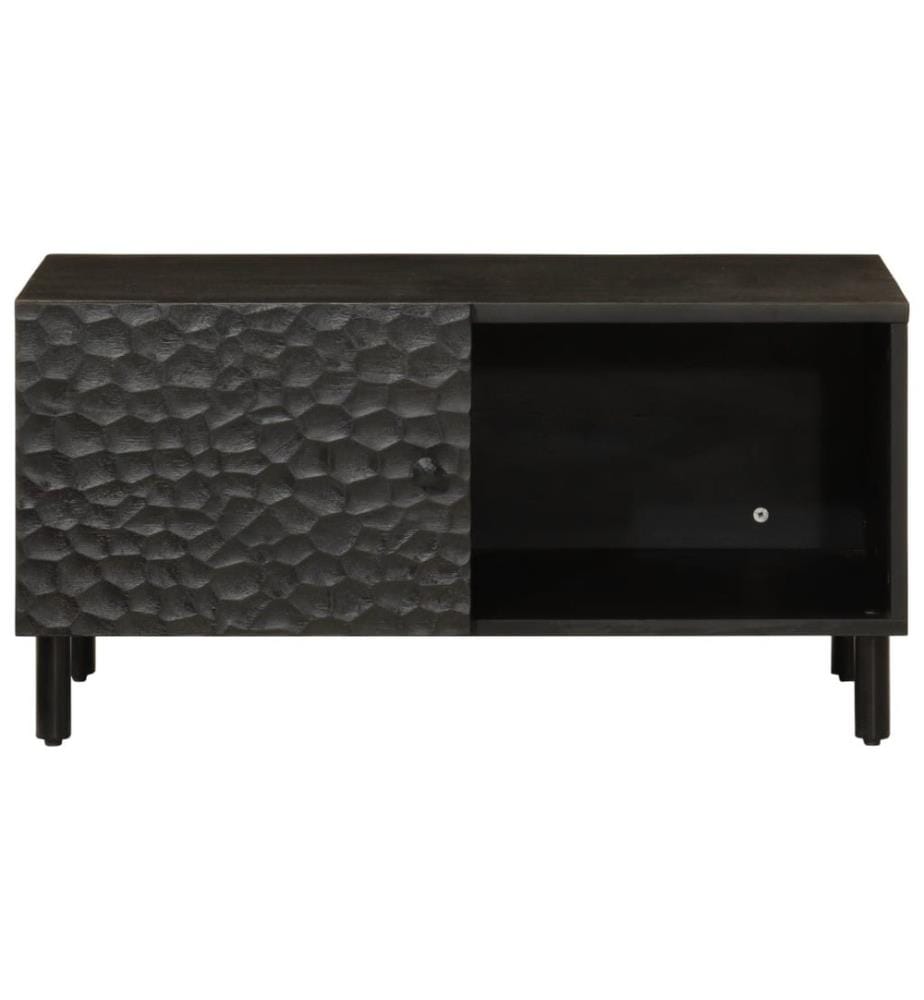 Couchtisch Schwarz 80x50x40 cm Massivholz Mango