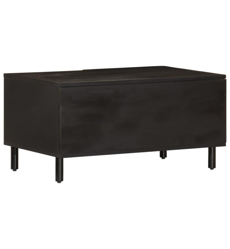 Couchtisch Schwarz 80x50x40 cm Massivholz Mango