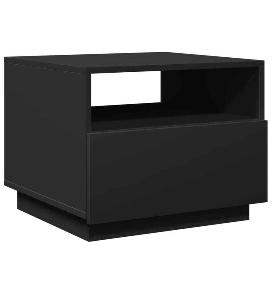 Couchtisch mit LED-Leuchten Schwarz 50x49x40 cm