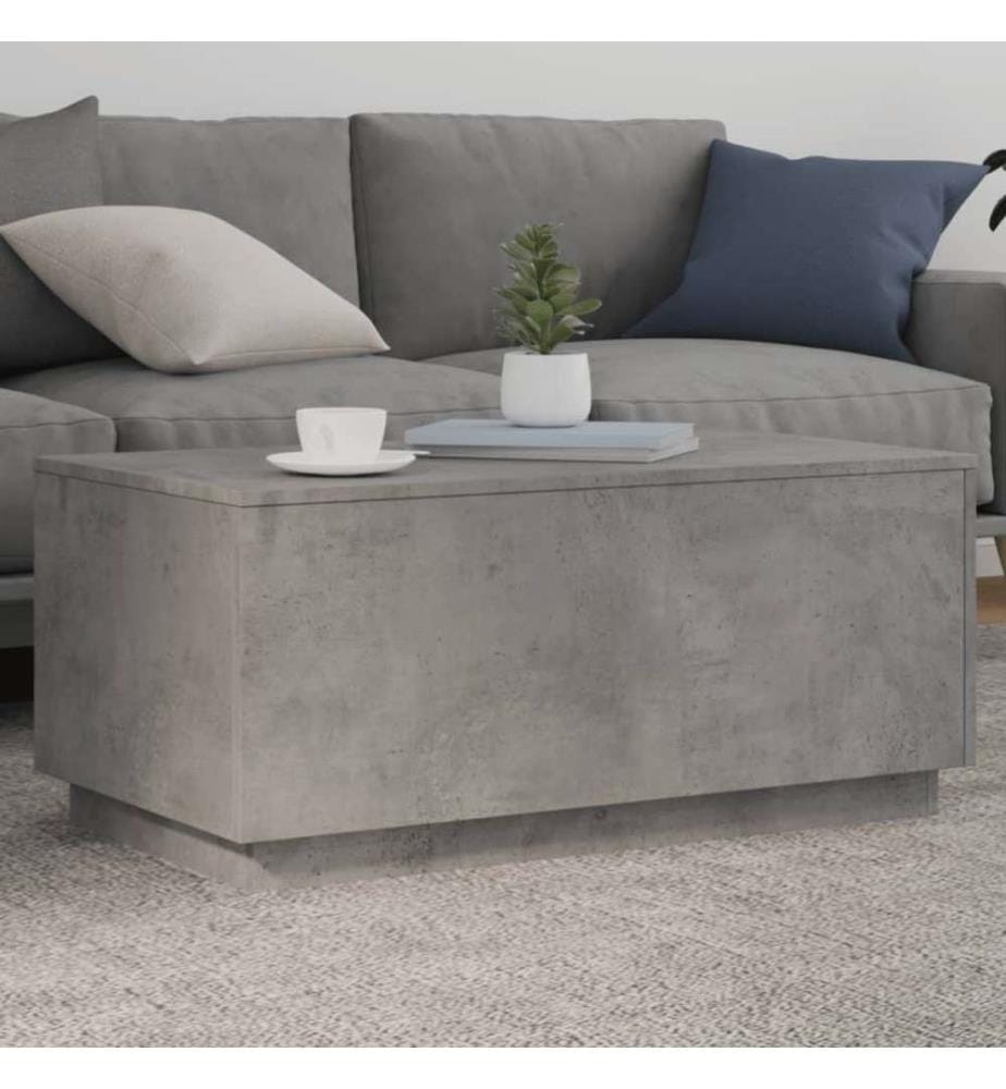 Couchtisch mit LED-Leuchten Betongrau 90x50x40 cm