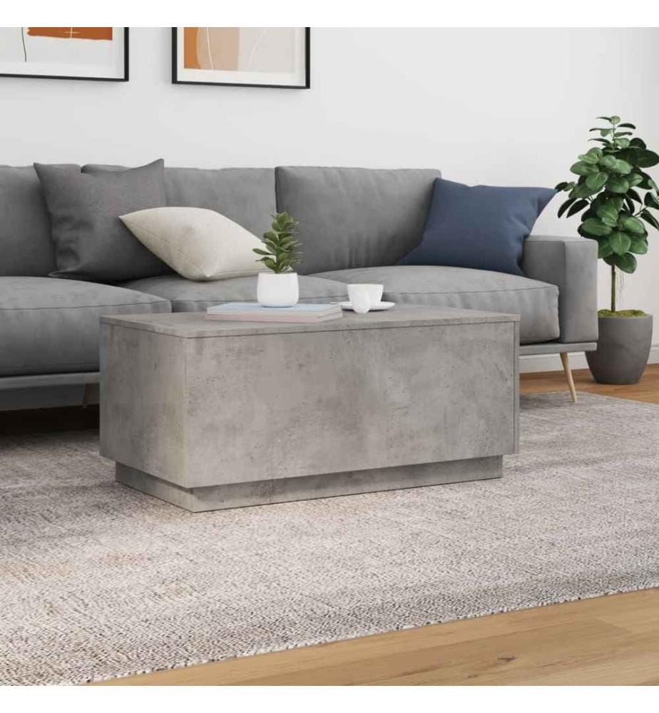 Couchtisch mit LED-Leuchten Betongrau 90x50x40 cm