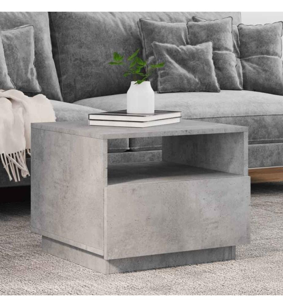 Couchtisch mit LED-Leuchten Betongrau 50x49x40 cm