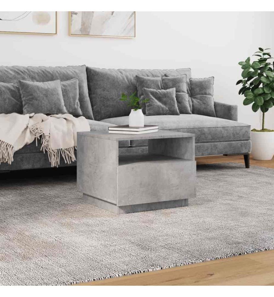 Couchtisch mit LED-Leuchten Betongrau 50x49x40 cm