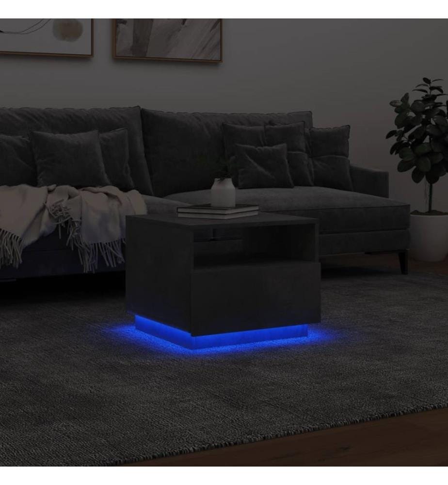Couchtisch mit LED-Leuchten Betongrau 50x49x40 cm