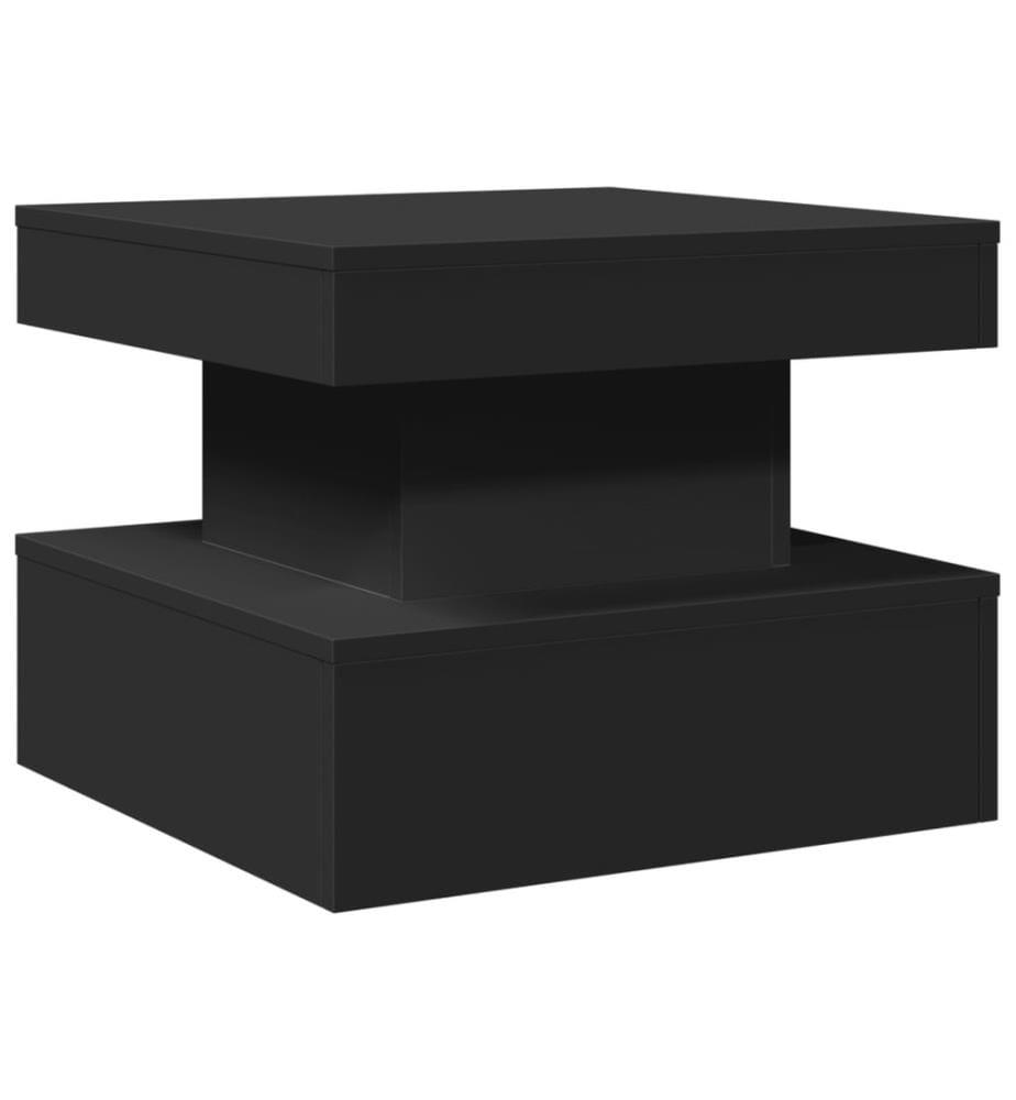 Couchtisch mit LED-Leuchten Schwarz 50x50x40 cm