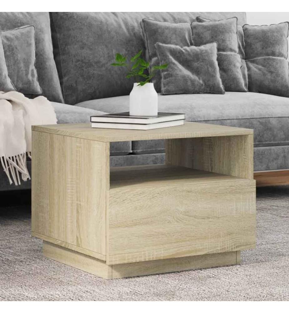 Couchtisch mit LED-Leuchten Sonoma-Eiche 50x49x40 cm
