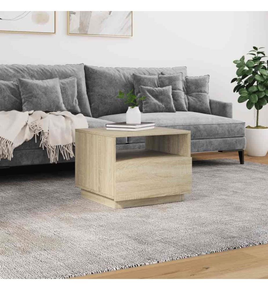 Couchtisch mit LED-Leuchten Sonoma-Eiche 50x49x40 cm