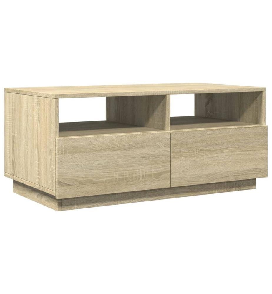 Couchtisch mit LED-Leuchten Sonoma-Eiche 90x49x40 cm