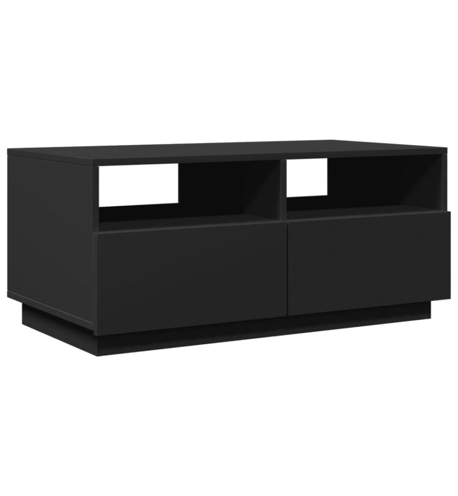 Couchtisch mit LED-Leuchten Schwarz 90x49x40 cm