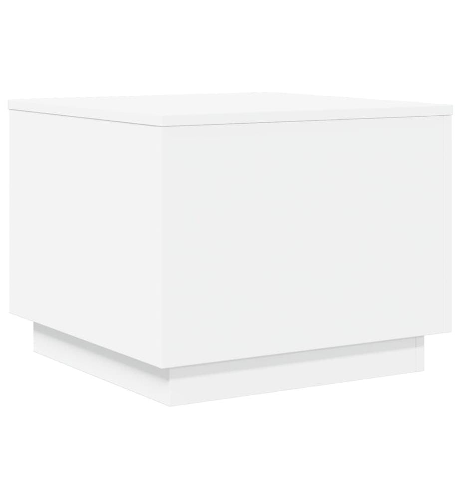 Couchtisch mit LED-Leuchten Weiss 50x50x40 cm