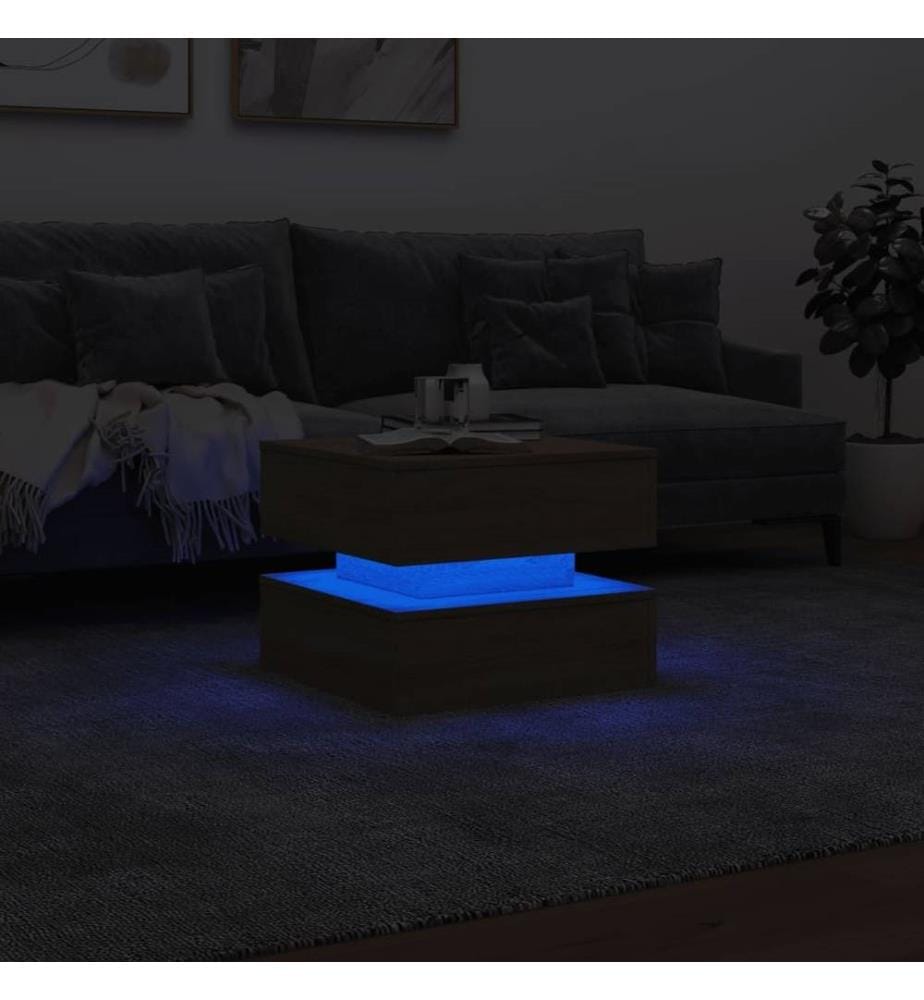 Couchtisch mit LED-Leuchten Sonoma-Eiche 50x50x40 cm